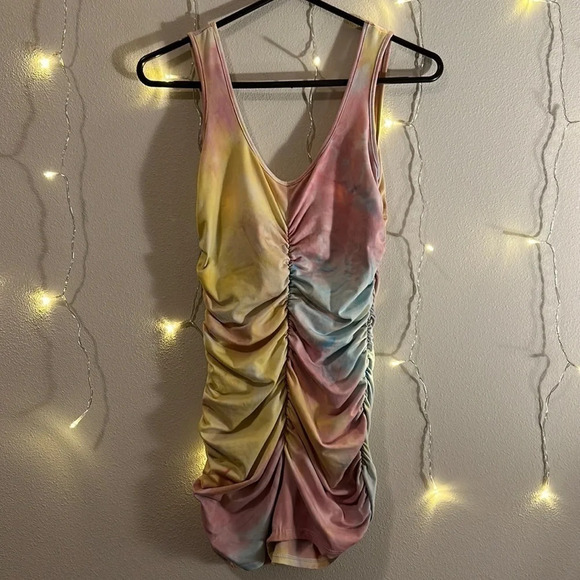 Ruched Tie Dye Romper - Picture 1 of 4